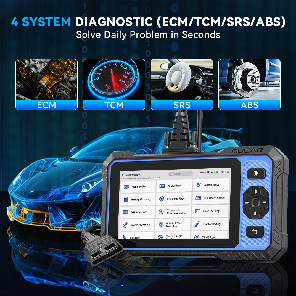 2026 NEW Mucar 632 Car Diagnostic Tool OBD2 Scanner SRS ABS ENGINE Code Reader