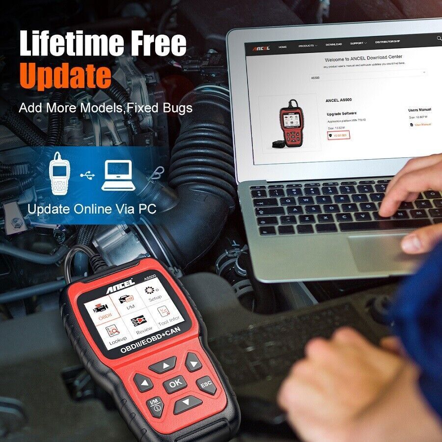 ANCEL AS500 OBD2 Scanner Engine Code Reader OBD2 Automotive Car Diagnostic Tool