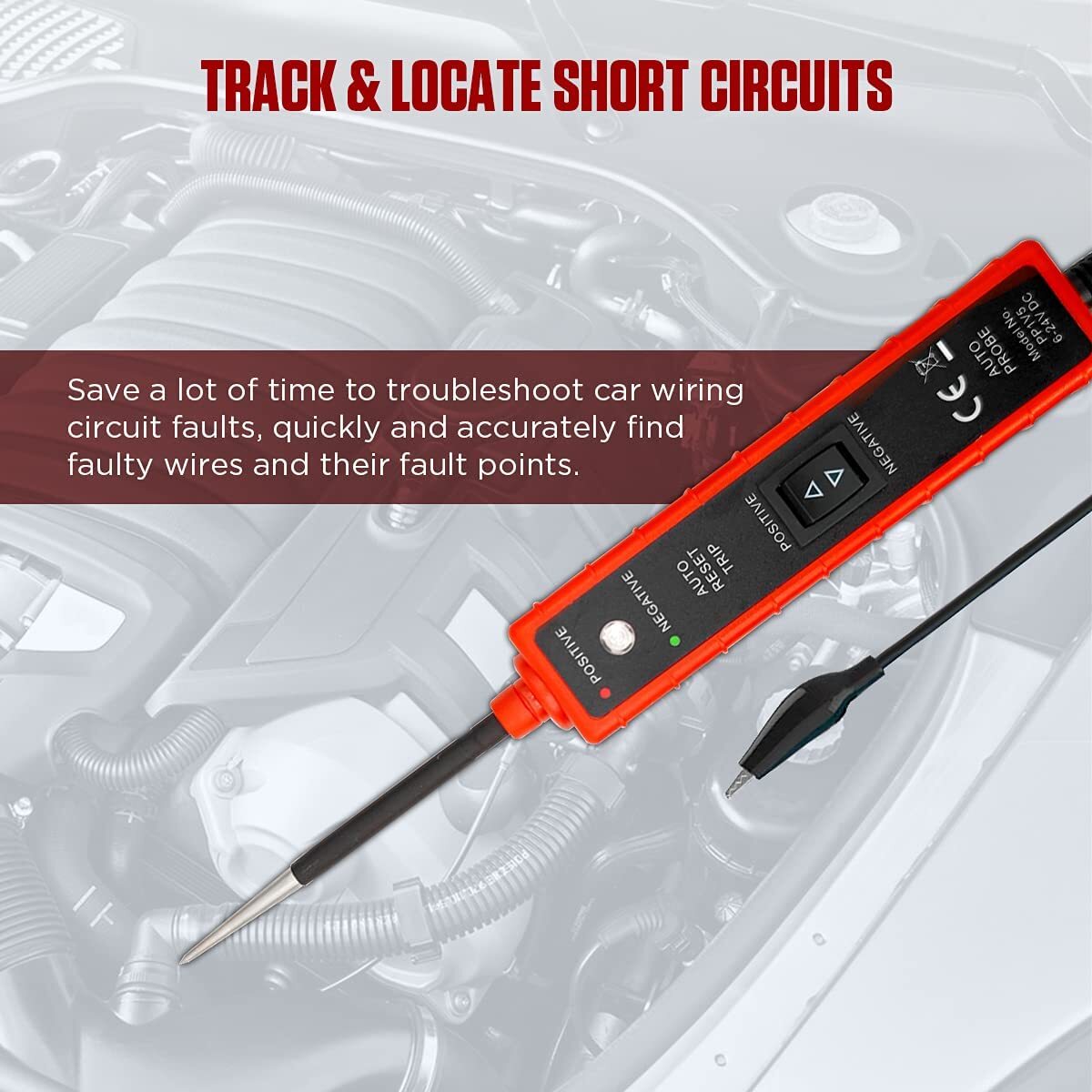 Digital Test Light 6-24V Car Electrical Circuit Tester Polarity Continuit Tester