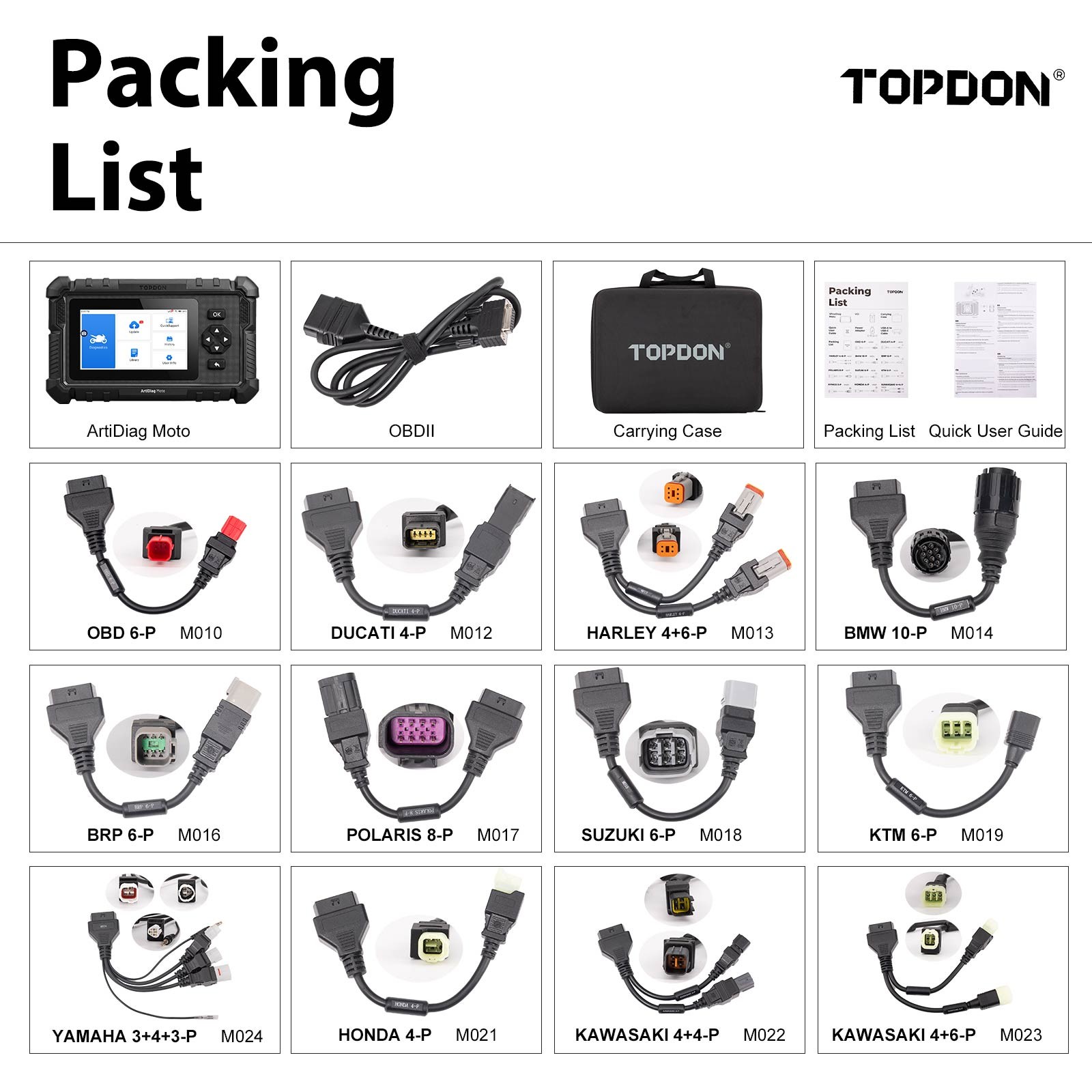 TOPDON ArtiDiag Moto 5-Inch Motorcycle Diagnostic Tool AutoVIN OBD2 Scanner