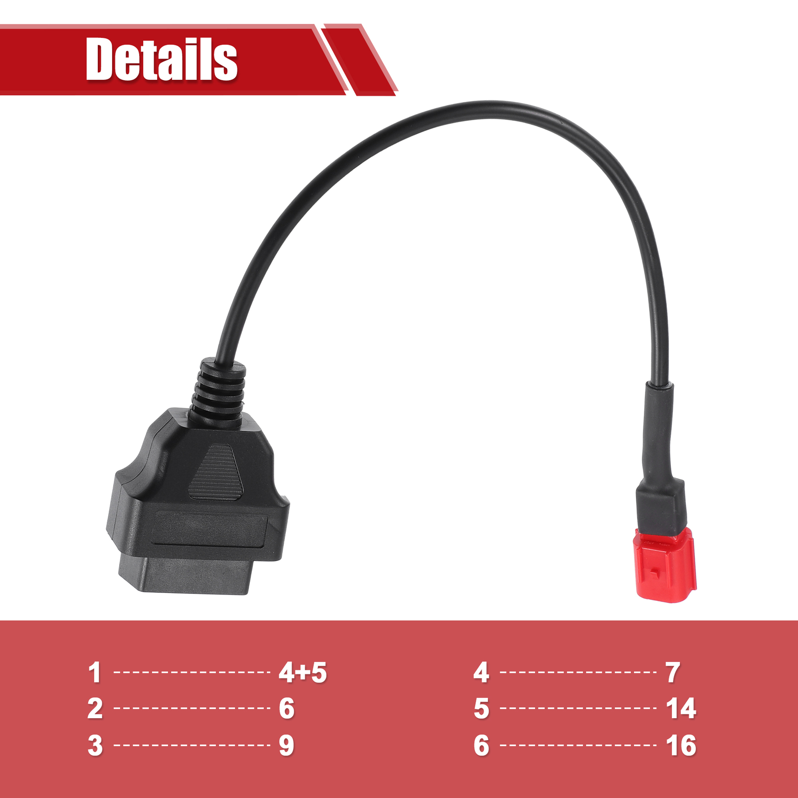 Piece of 1 6 Pin to OBDII Cable Cord Diagnostic Adapter fit for Harley Davidson