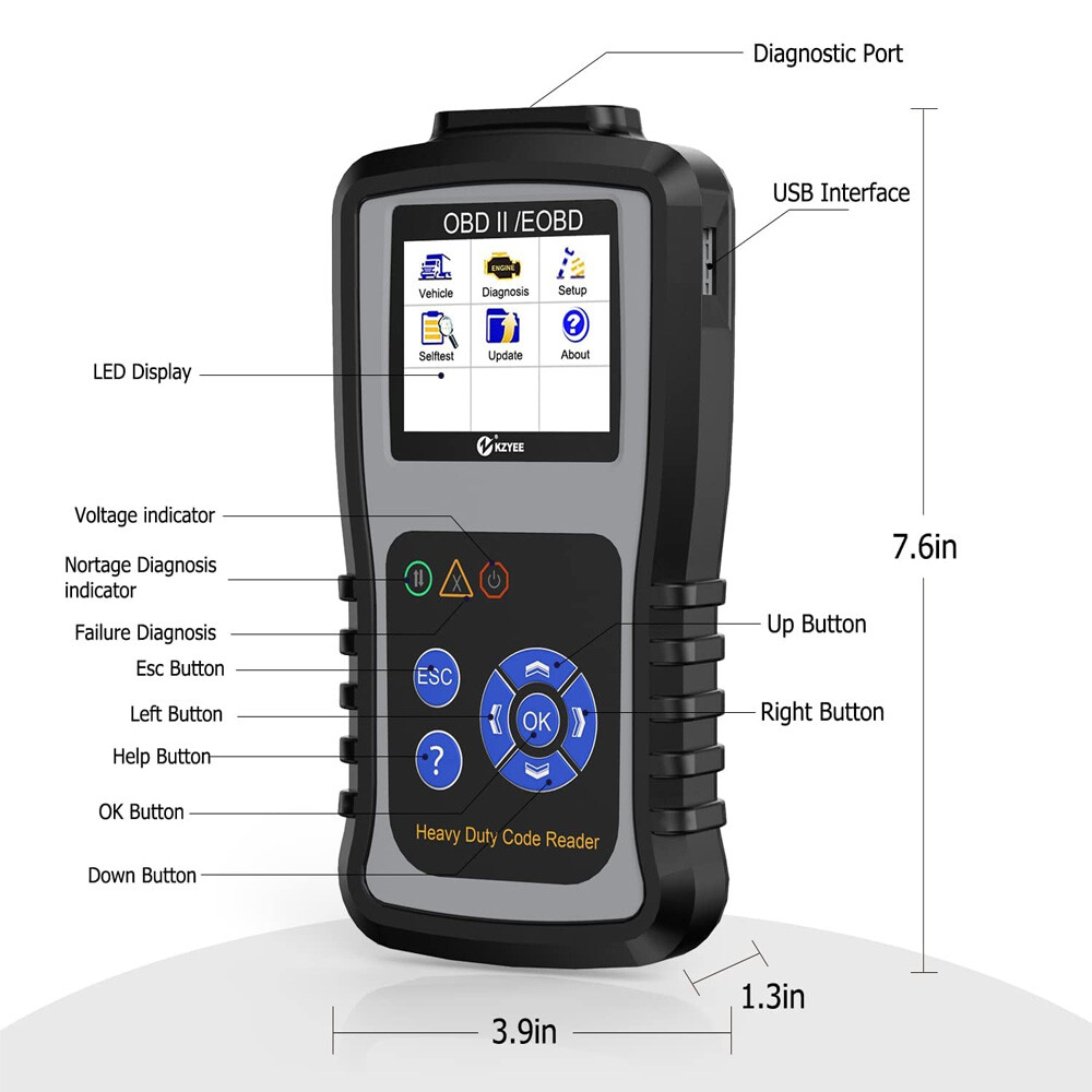 Truck & Car 2 in 1 Code Reader Heavy Duty Diesel Scanner Full System For Detroit