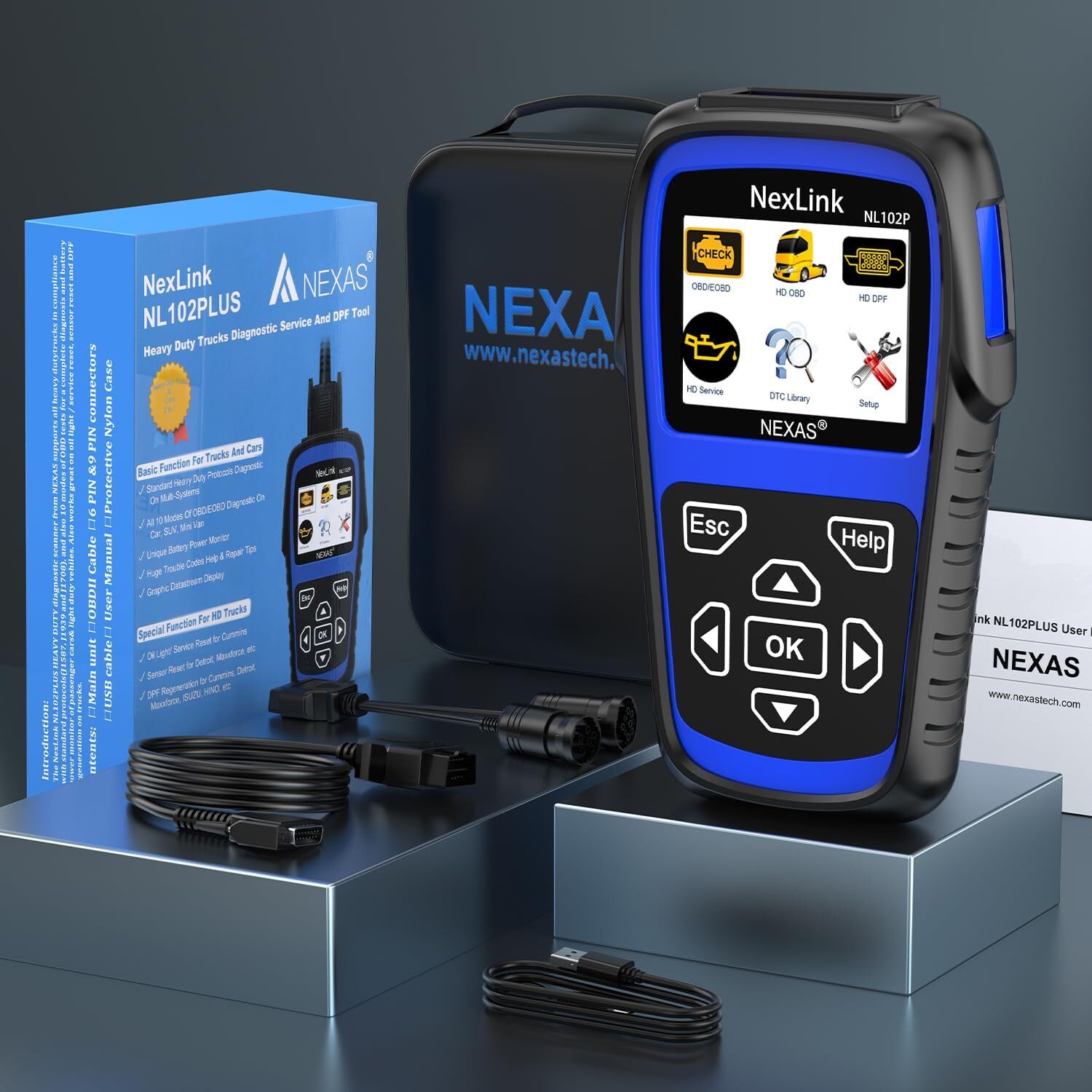 NEXAS NL102 Plus Heavy Duty Truck Scanner Diagnostic Tool DPF Regen OIL Reset