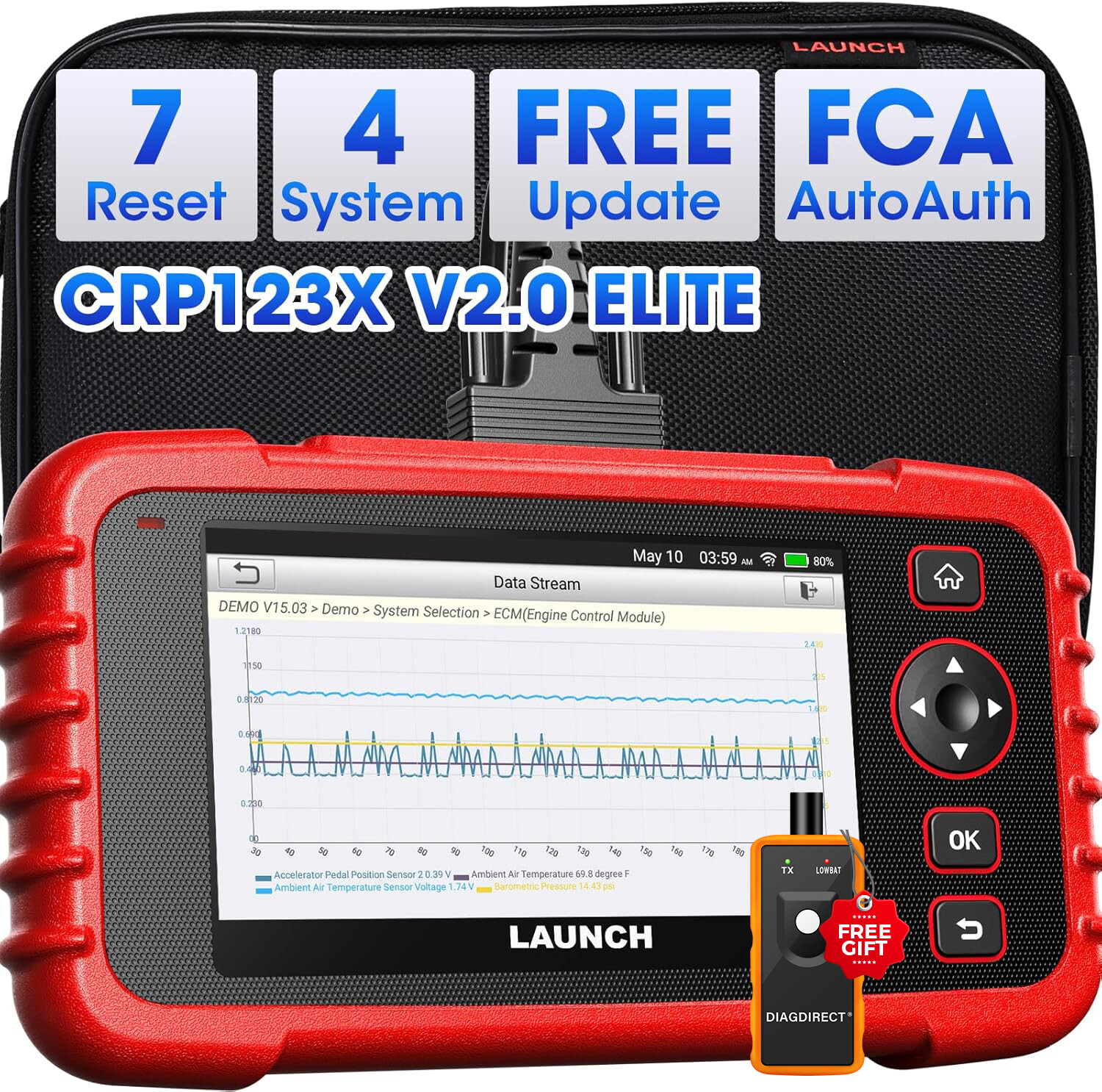 2025 LAUNCH CRP123X CRP123E V2.0 OBD2 Scanner Diagnostic Engine ABS SRS Reader