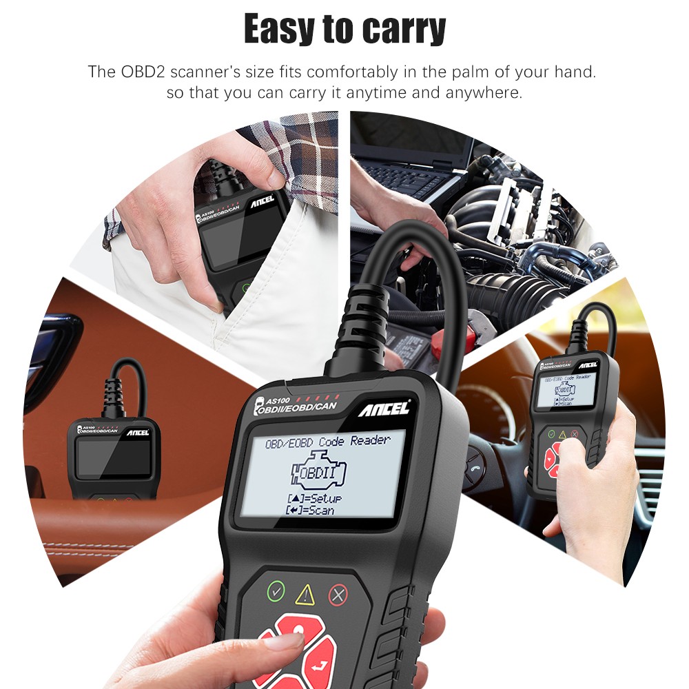 Ancel AS100 Automotive OBD2 Scanner Code Reader Car Engine Fault Diagnostic Tool