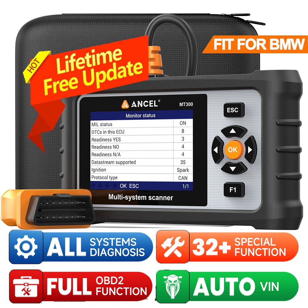 ANCEL MT300 Motorcycle All Systems Diagnostic Tool OBD2 Scannner Fits For BMW