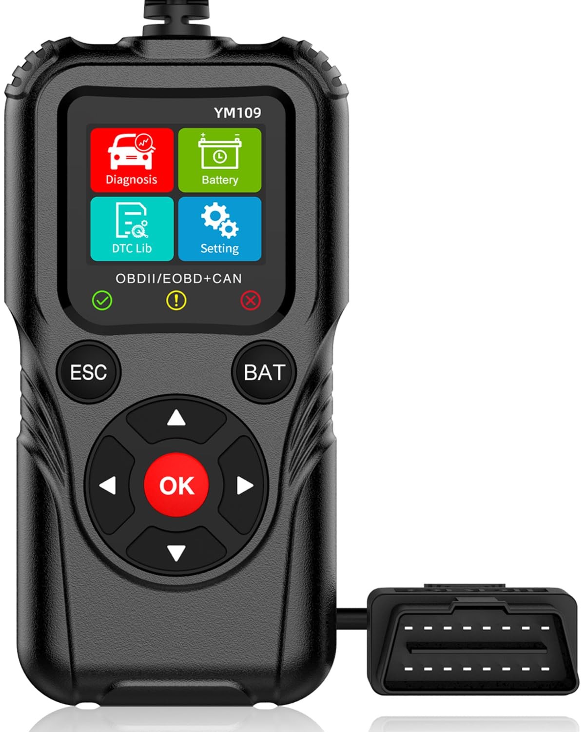 FlyroadUp OBD2 Scanner with Battery Tester, Car Code Reader for Check Engine…