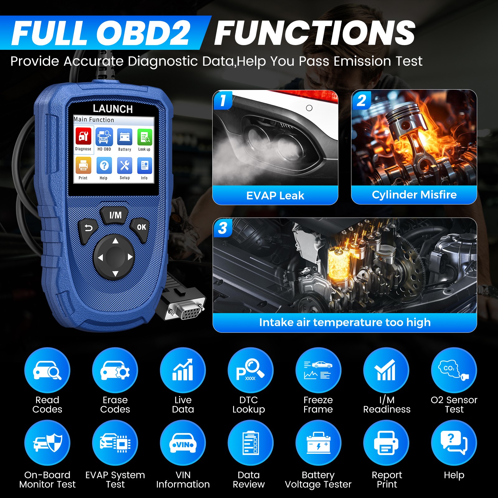 2026 LAUNCH CR HD V2 Diesel Heavy Duty Truck Diagnostic Scan Tool OBD2 Scanner