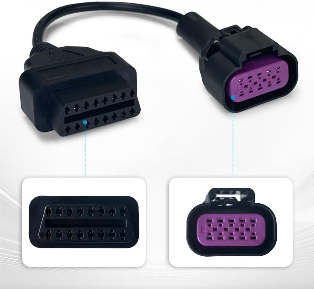 OBD2 Convert Adapter for 10Pin to 16Pin Diagnostic Cables for Mercruiser Marine
