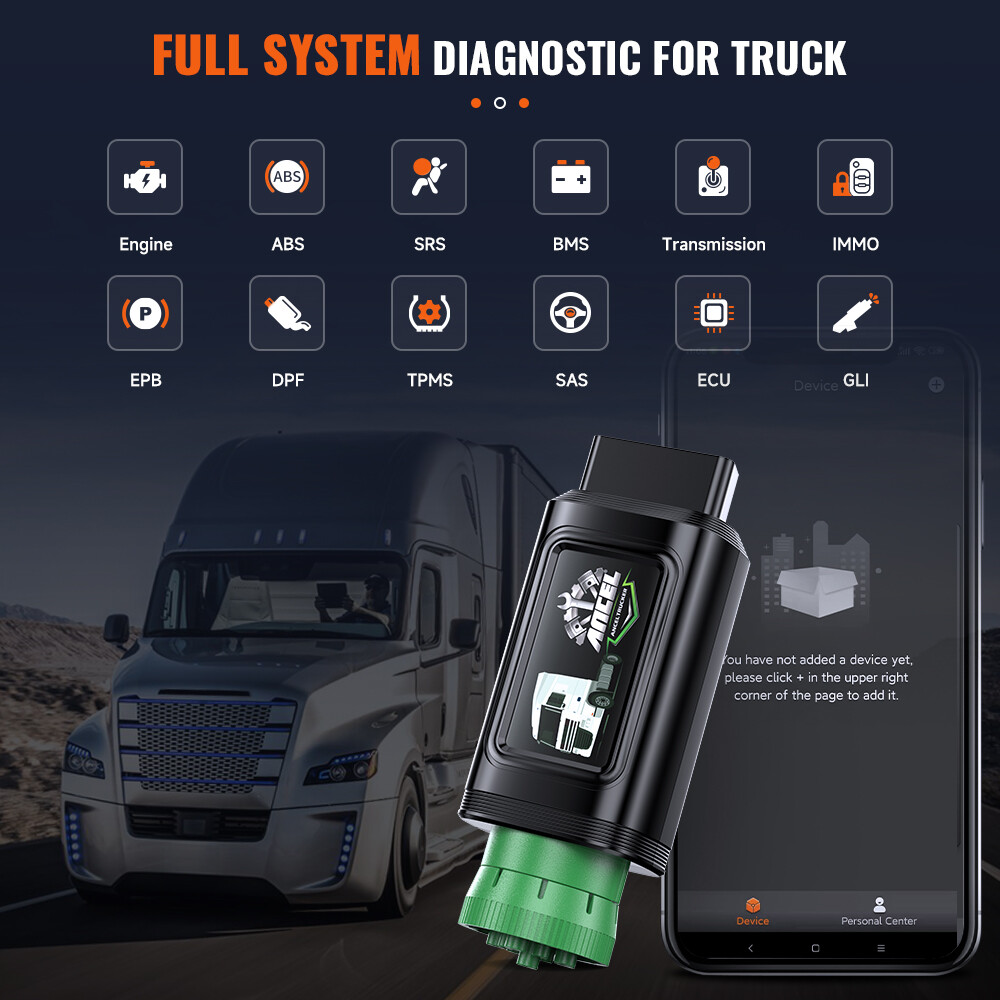 Bluetooth Diesel OBD Heavy Duty Truck Scanner Diagnostic DPF Regen For Volvo
