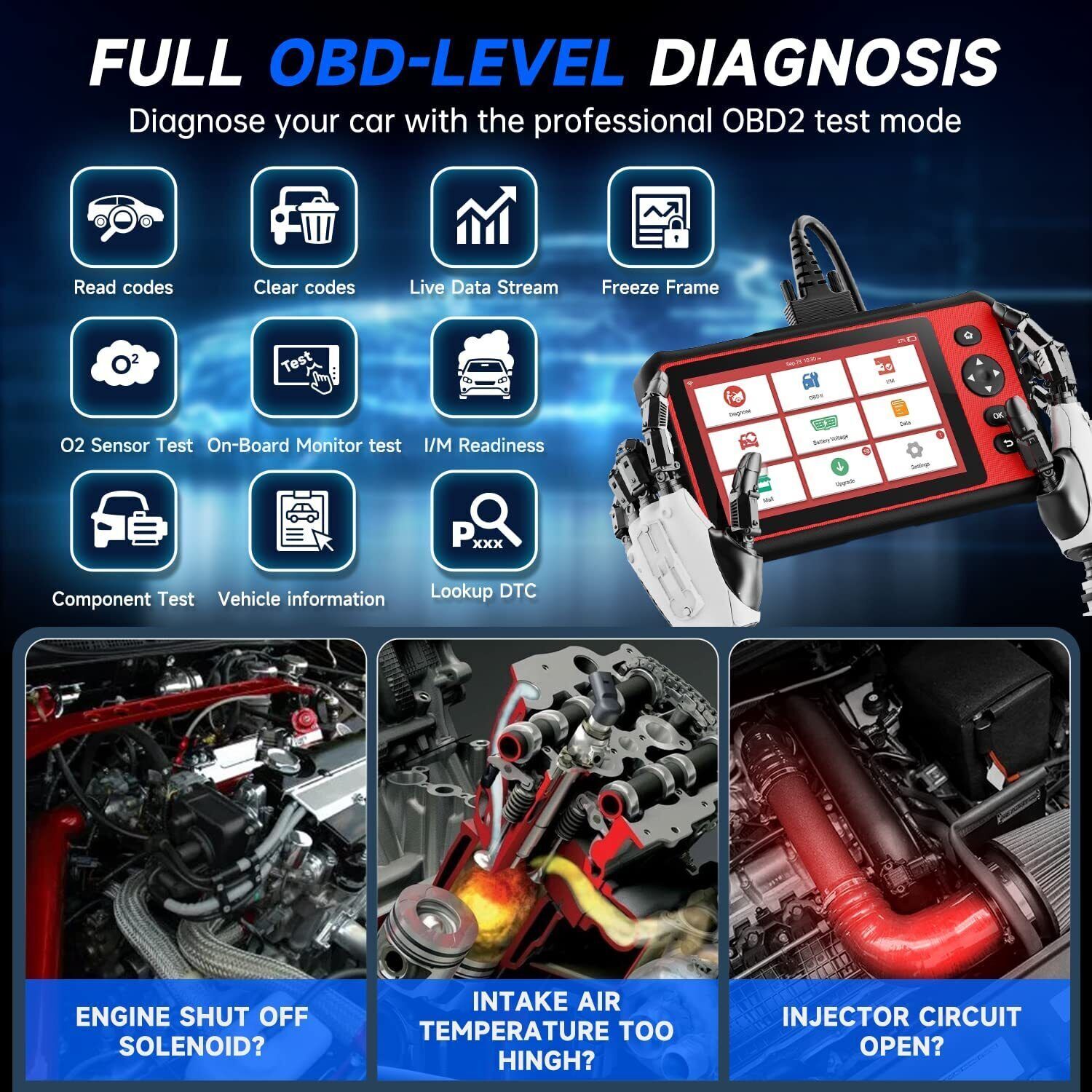 LAUNCH CRP909 OBD2 Scanner All System Diagnostic Tool Oil Reset Gearbox Reset