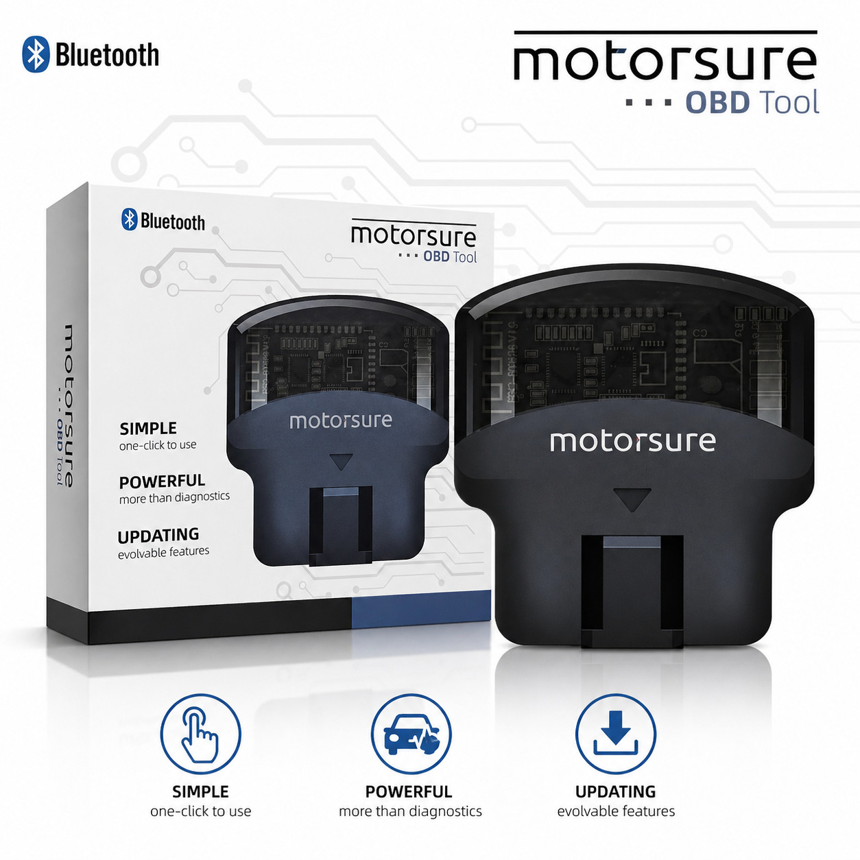Motorsure OBD2 Bluetooth Scanner – Plug & Play Car Diagnostic Tool for iOS & And