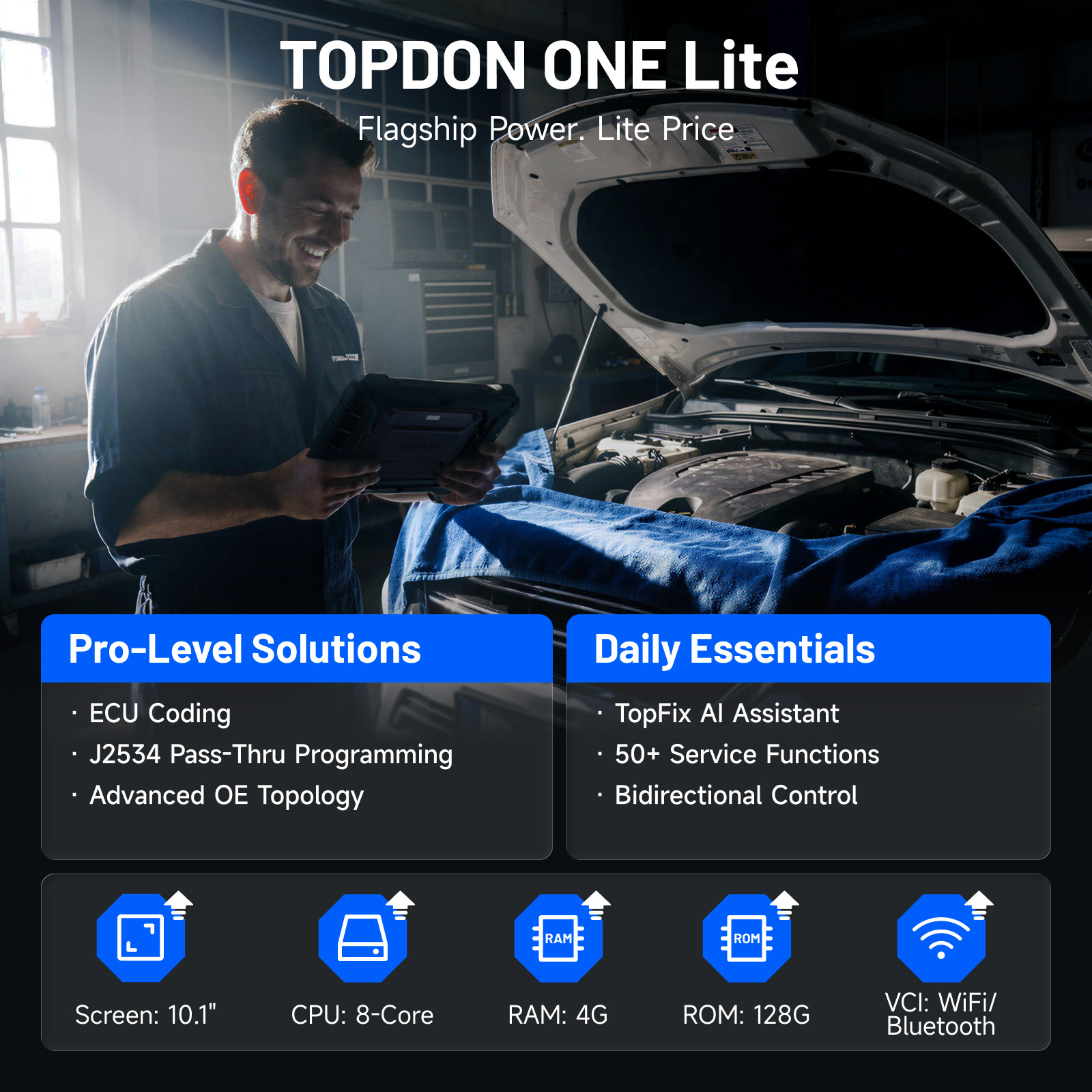 🔥TOPDON ONE Lite Car Diagnostic Scan Tool OBD2 Scanner ECU Coding & Programming