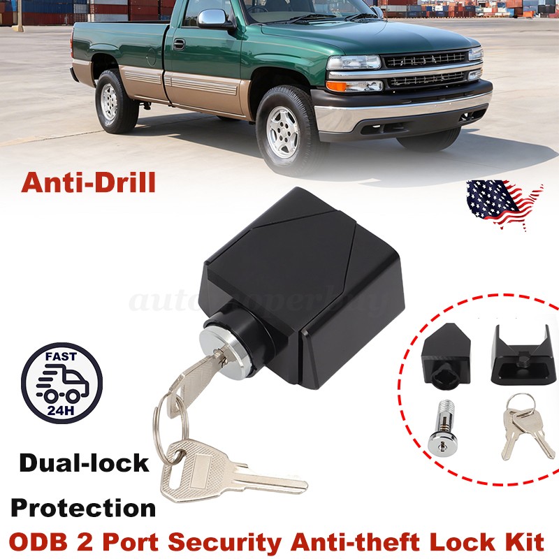 OBD2 Lock Aluminum OBDII Port Locking Device Anti-Theft Car Protection with Keys