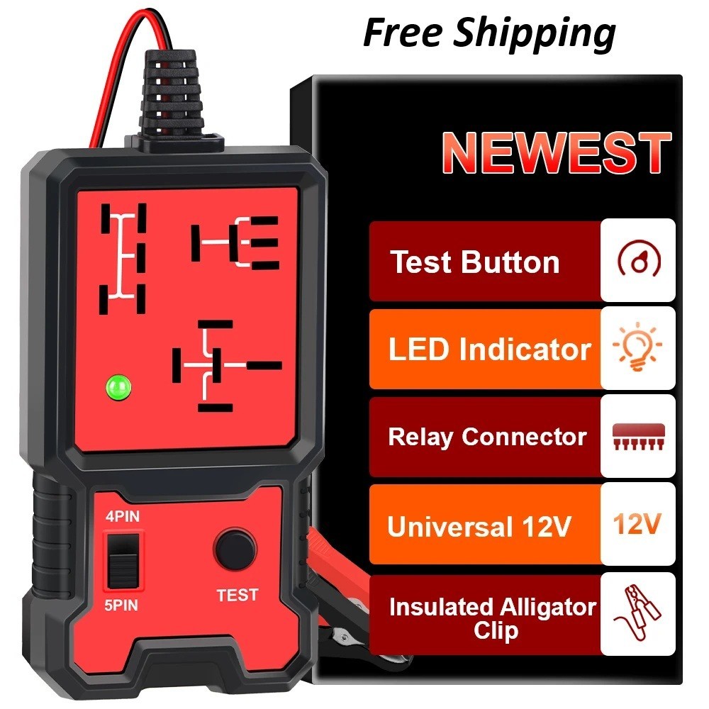 Automotive Electronic Relay Tester Car Relay Tester Universal 12V LED Indicator