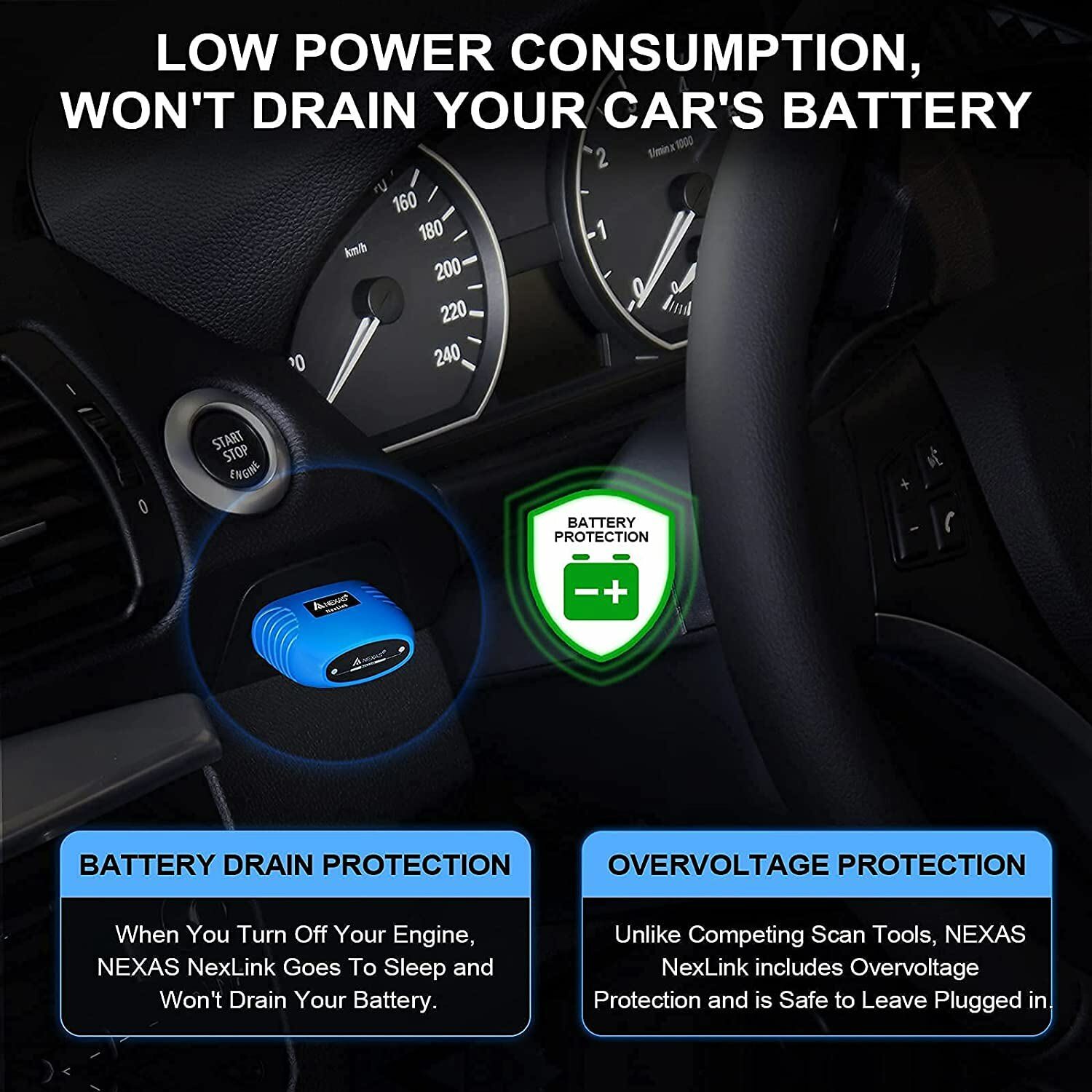 NEXAS NexLink Bluetooth Car OBD2 Scanner Diagnostic Code Reader Check Engine US
