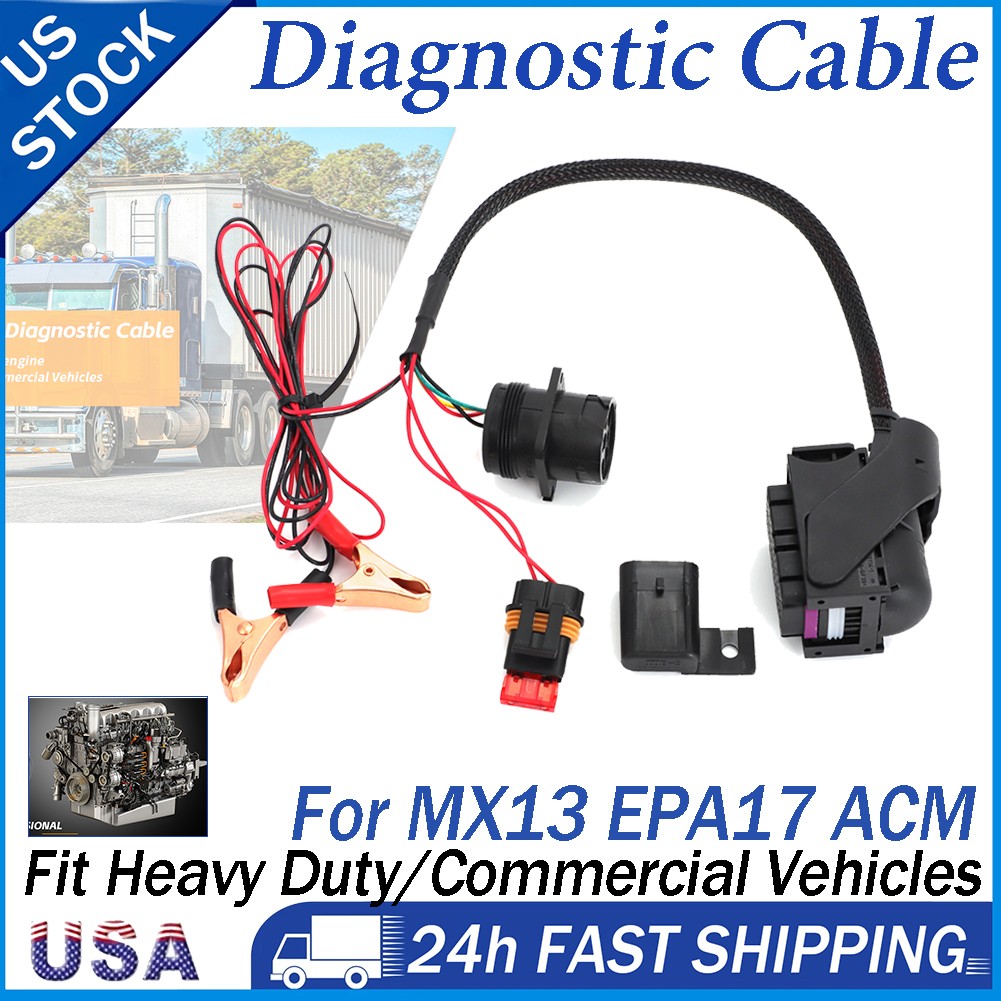 For Paccar MX13 EPA17 ACM Diagnostic Interface Cable HeavyDuty/Commercial Engine