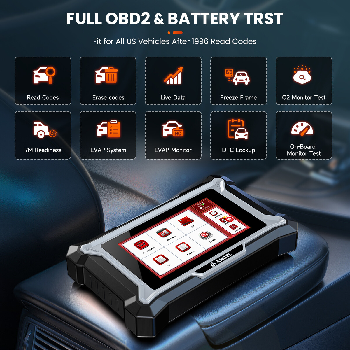 ANCEL DS200 Car Diagnostic Tool OBD2 Scanner ALL System Throttle Matching For VW
