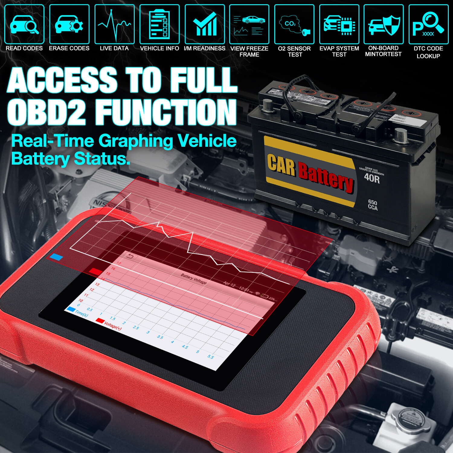 2024 LAUNCH CRP123E V2.0 PLUS ELITE Car OBD2 Scanner Code Reader Diagnostic Tool