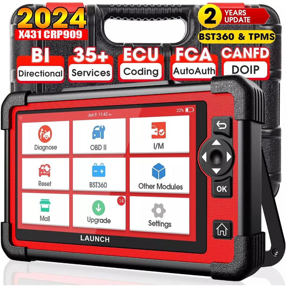 LAUNCH X431 CRP909 Elite OBD2 Scanner Bidirectional Scan Tool ECU Coding TPMS
