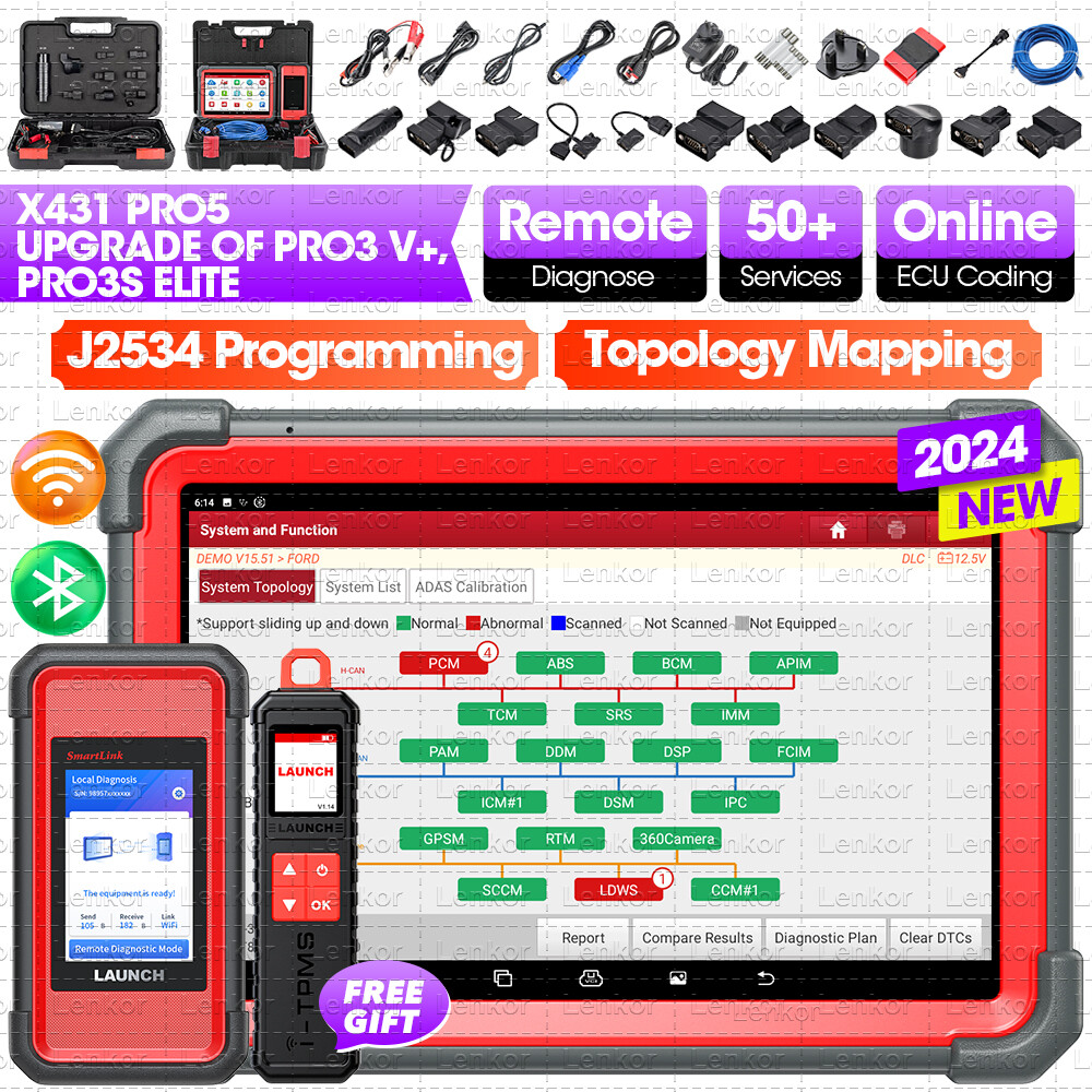 LAUNCH X431 PRO 5 Topology Mapping Upgraded of X431 V+ ECU Online Coding Tool