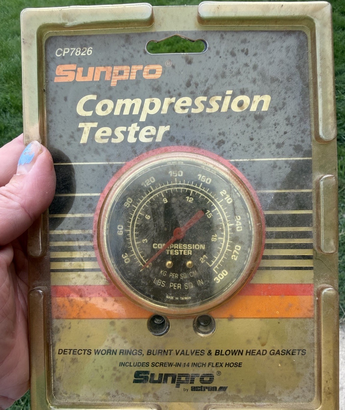 NOS Vintage Sunpro by Actron Compression Tester CP7826 Chrome Plated Steel Case