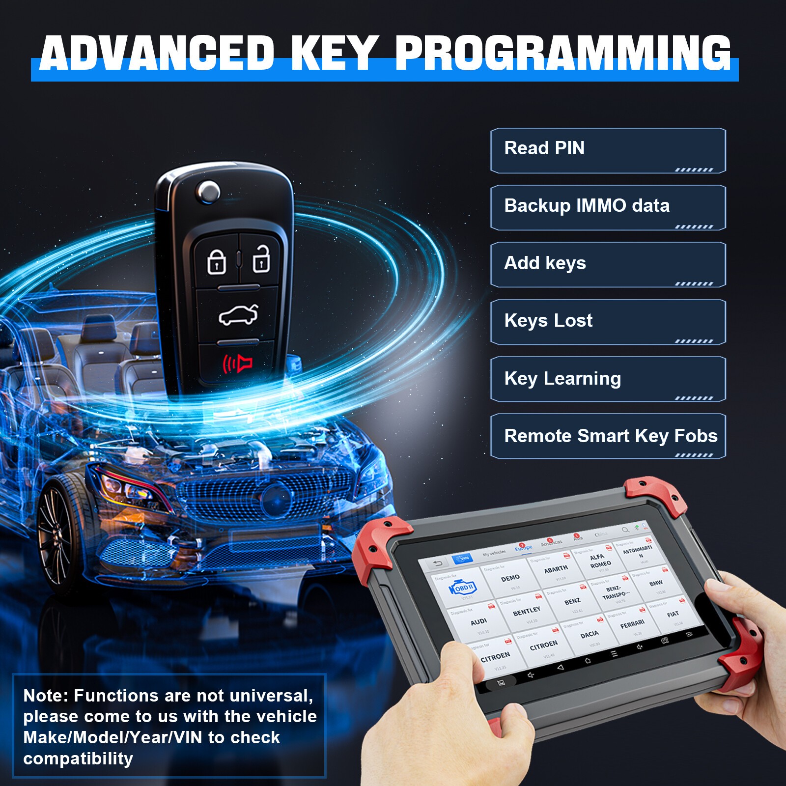 XTOOL D7X Bidirectional OBD2 Scanner Diagnostic Tool Key Programmer 39+Services