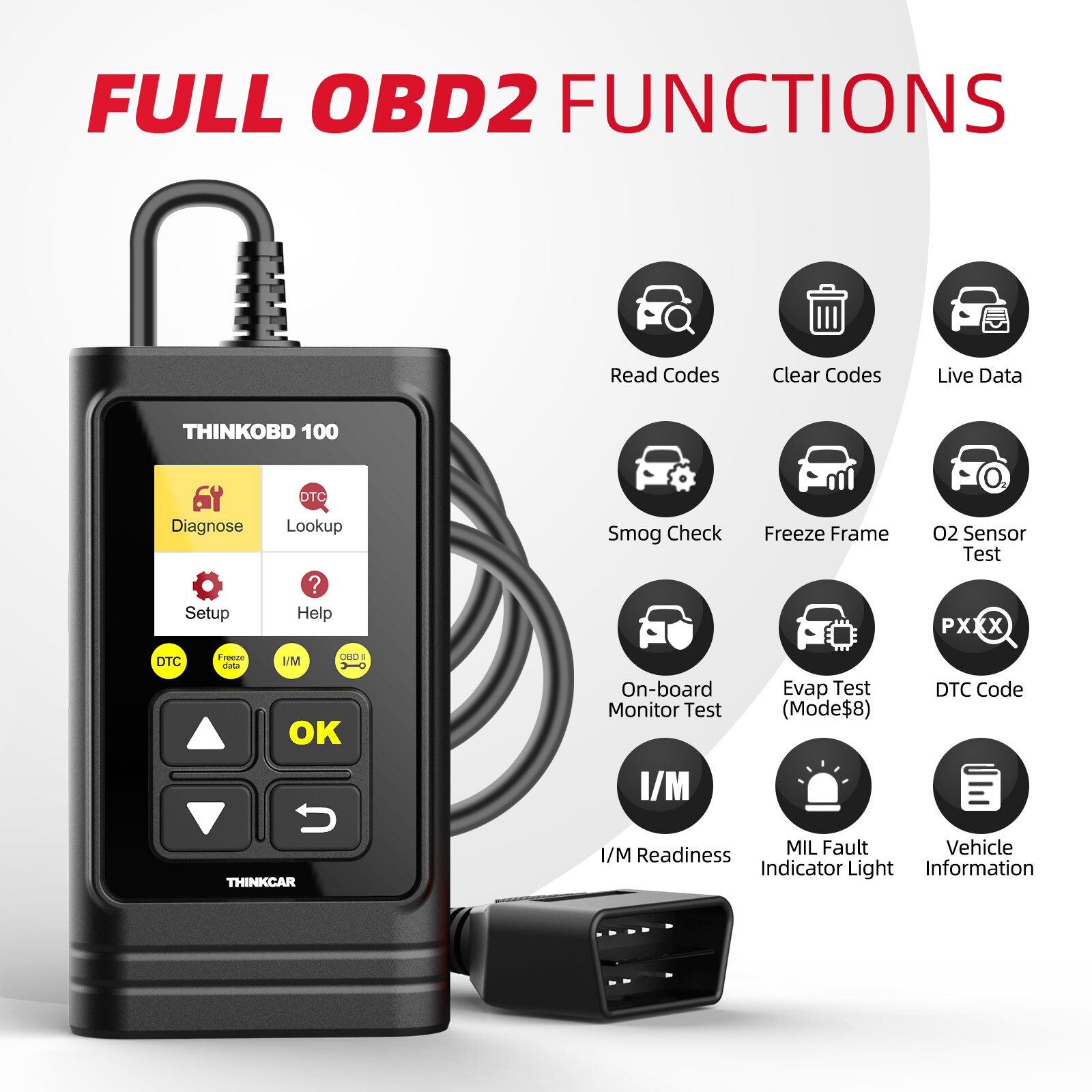 THINKCAR Scanner Auto OBD2 Code Reader Car Engine Fault Diagnostic Scan Tool