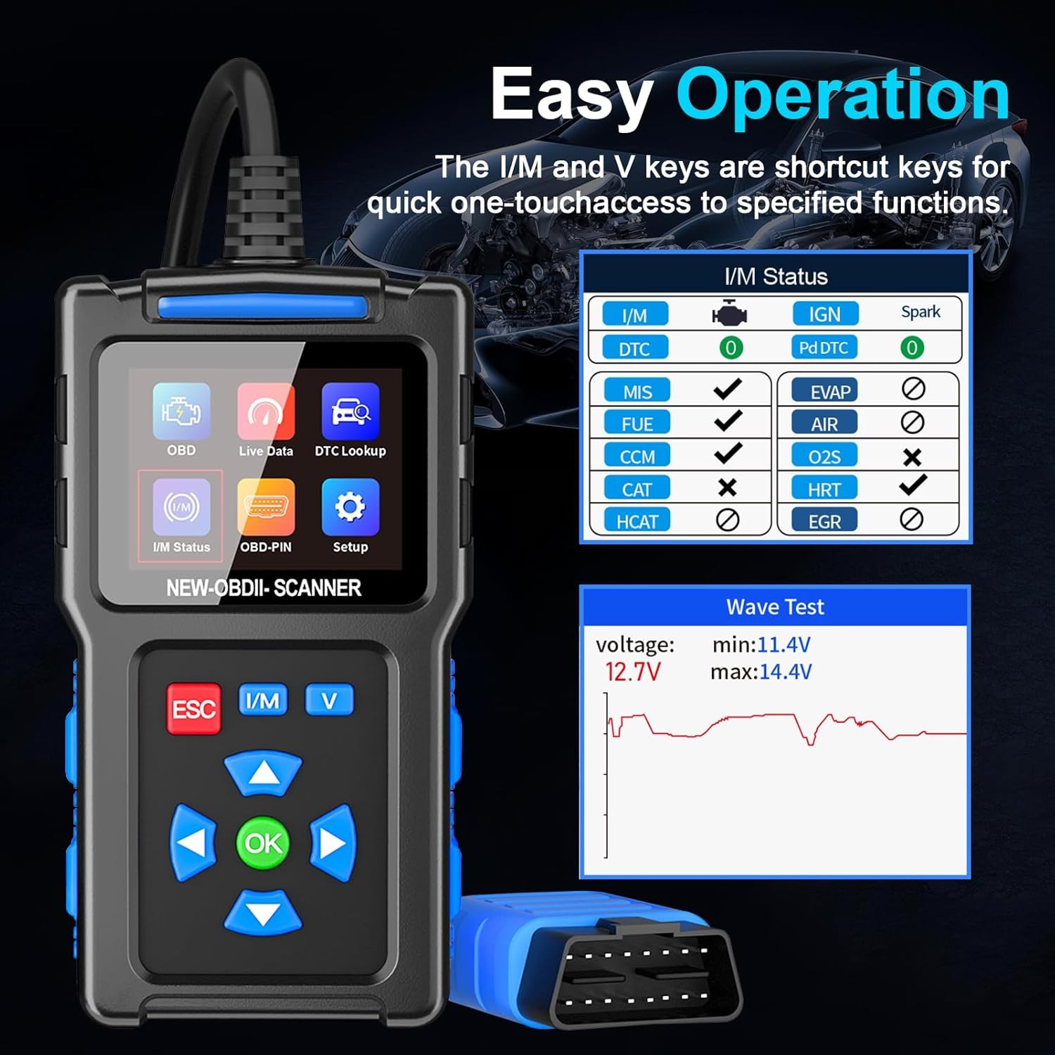 Car OBD2 Scanner Diagnostic Scan Tools Clear Reset Engine Fault Code DTC Lookup