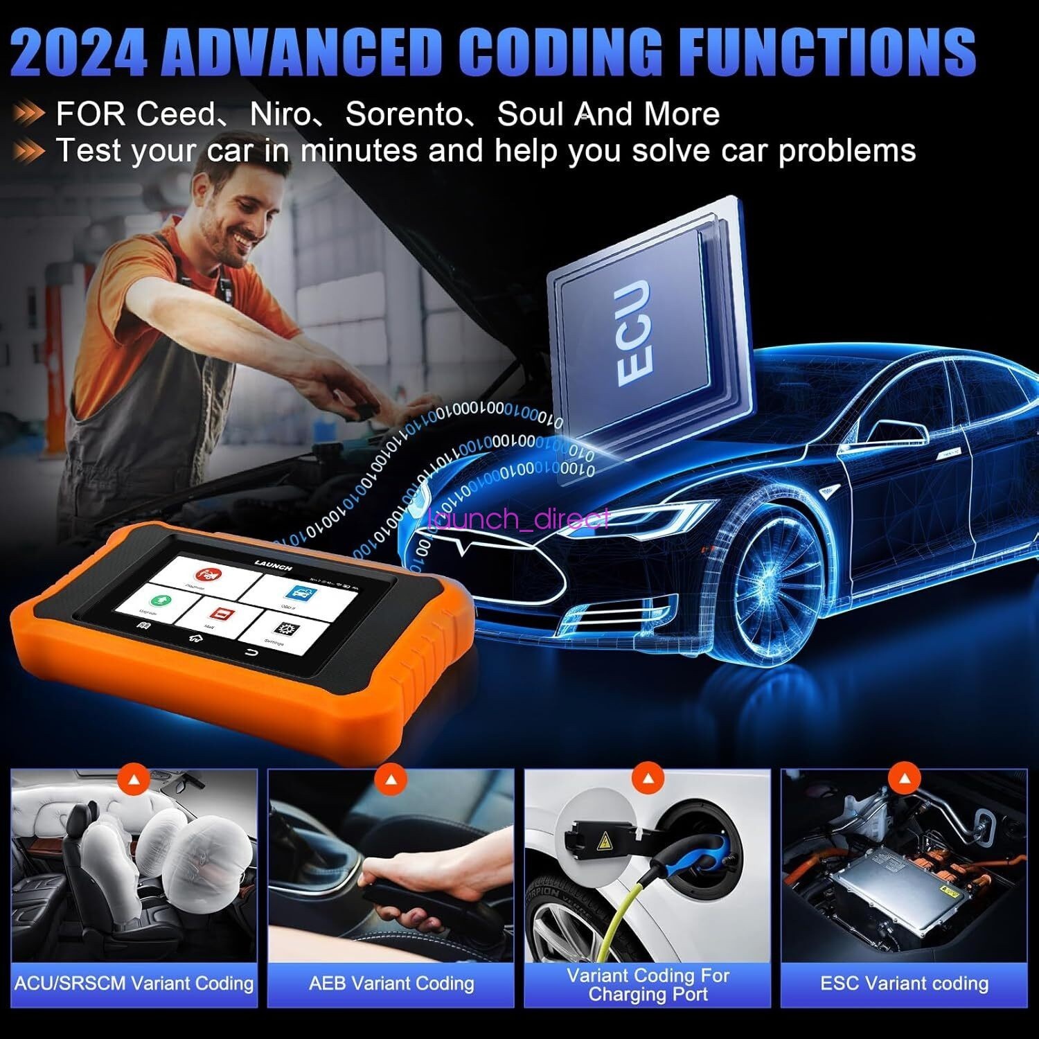 2025 LAUNCH Creader Elite 2.0 Full System Diagnostic OBD2 Scanner fit for Kia US