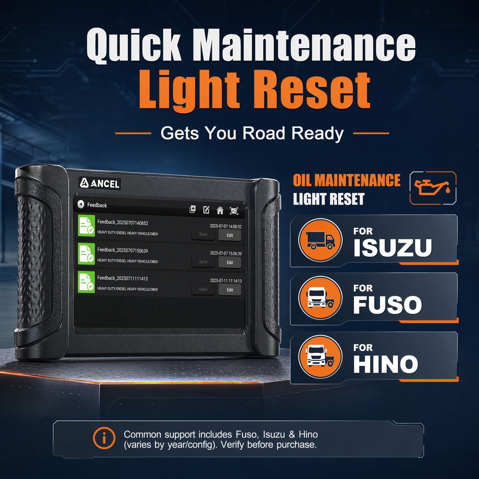 24v Heavy Duty Truck Diagnostic Tool DPF Regen Speed Limiter Adjust ECU Coding