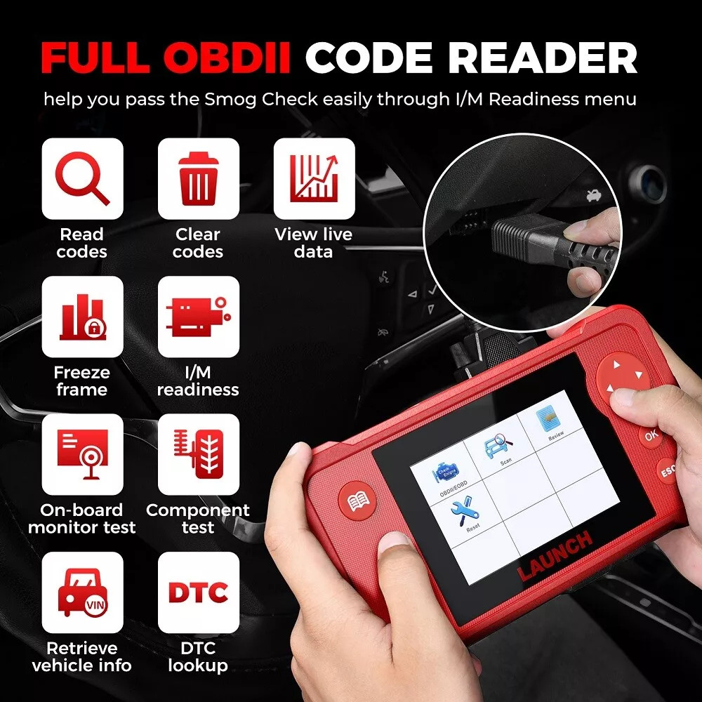 LAUNCH VII+ OBD2 Scanner Check Engine Transmission Car Diagnostic Tool ABS SRS