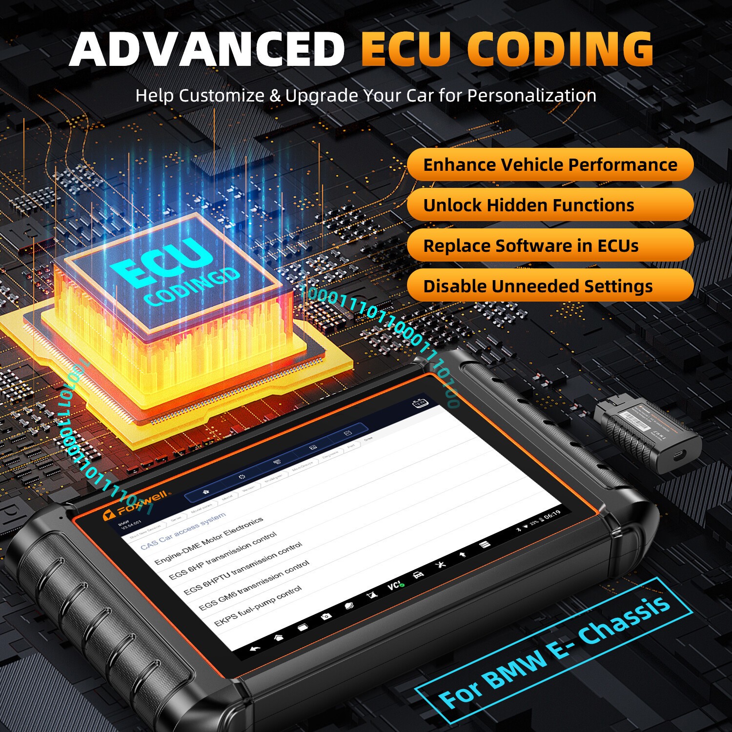 FOXWELL NT909 Bidirectional OBDII Scanner Car Diagnostic Tool ECU Coding ABS
