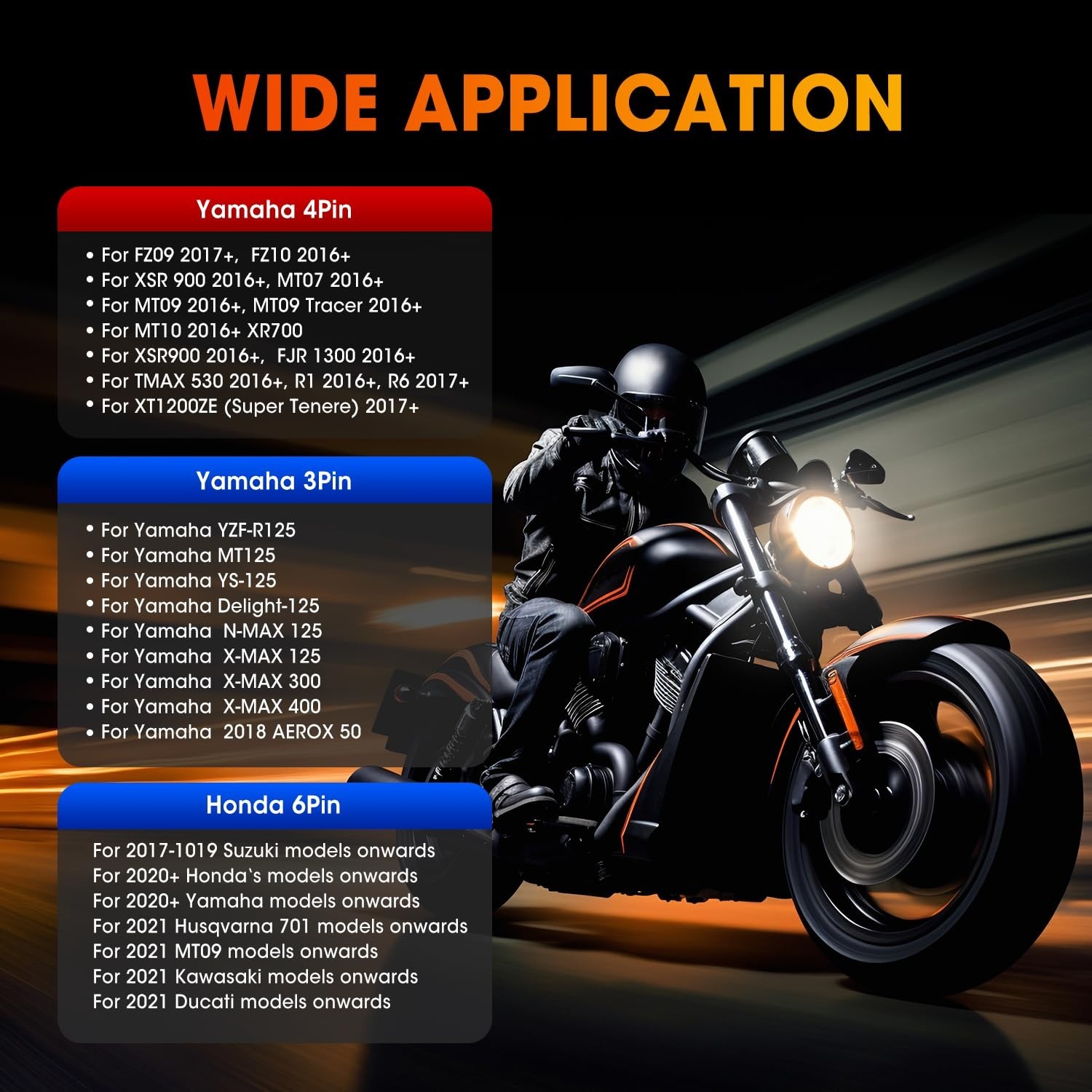 3-in-1 OBD2 Adapter Cable, 16 Pin to 6/4/3 Pin Diagnostic Tool for Motorcycles
