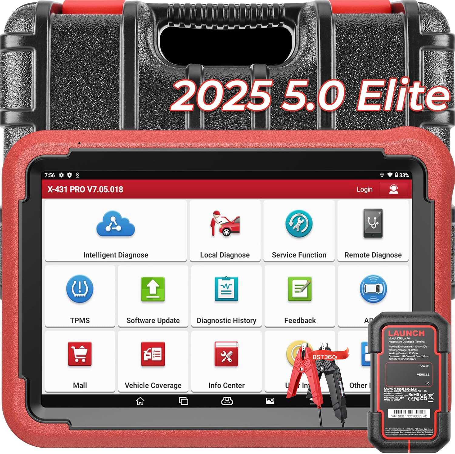 Launch X431 V 5.0 Pro Elite Bidirectional Car Diagnostic Scanner Tool Key Coding