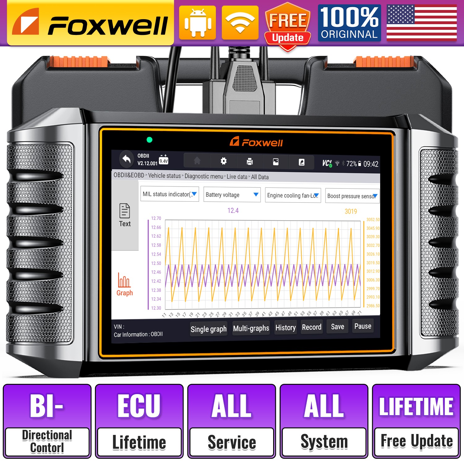 FOXWELL NT710 for Honda Pilot Ridgeline Odyssey Diagnostic Tool BMS Reset