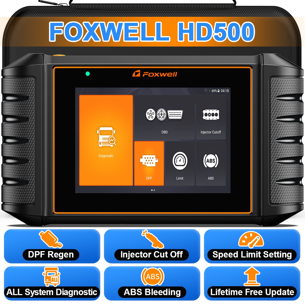 FOXWELL HD500 Heavy Duty Truck Scanner Diesel Diagnostic DPF Regen Full System
