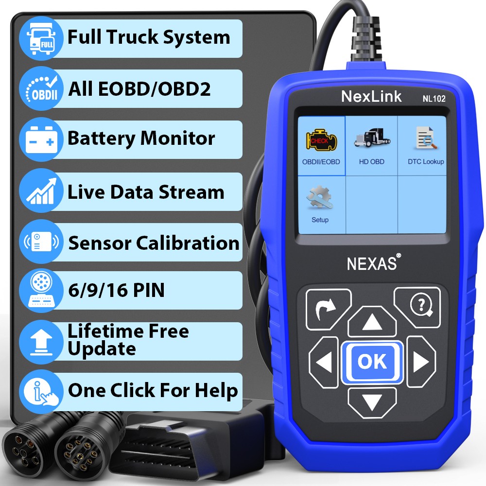NEXAS NL102 Heavy Duty Diesel Truck Diagnostic TOOL Scanner OBD2 Code Reader