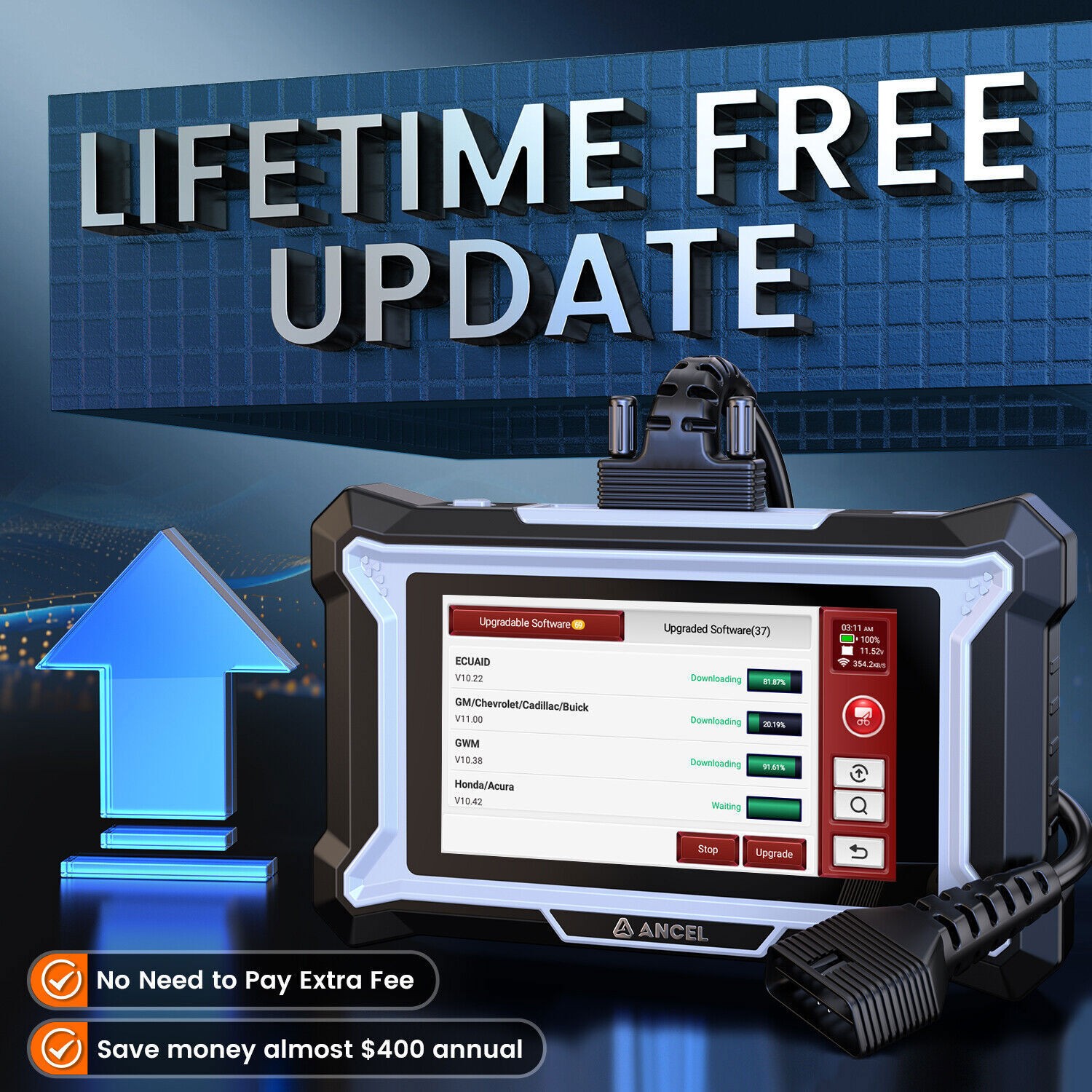 ANCEL 5 Inch Tablet OBD2 Code Reader Scanner Auto Diagnostic Tool Full Systems