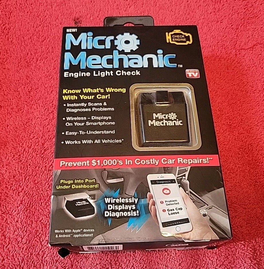 NEW MICRO MECHANIC Engine Light Check Diagnostic Tool by Ontel Apple & Android