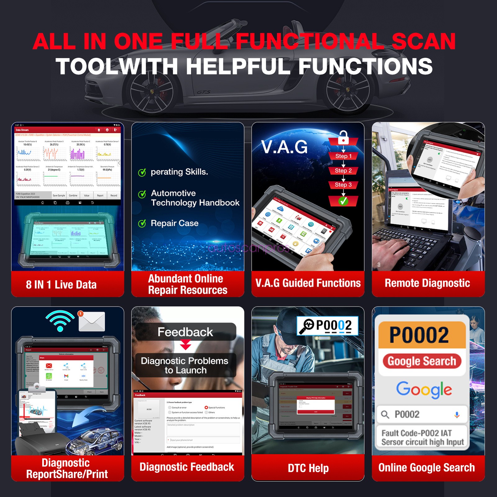 LAUNCH X431 PRO TT PRO5 OBD2 Car Diagnostic Tool Scanner ECU Coding Brake