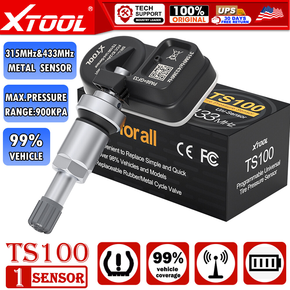 XTOOL TS100 315MHz & 433MHz TPMS Auto Programmable Tire Pressure Sensor Metal