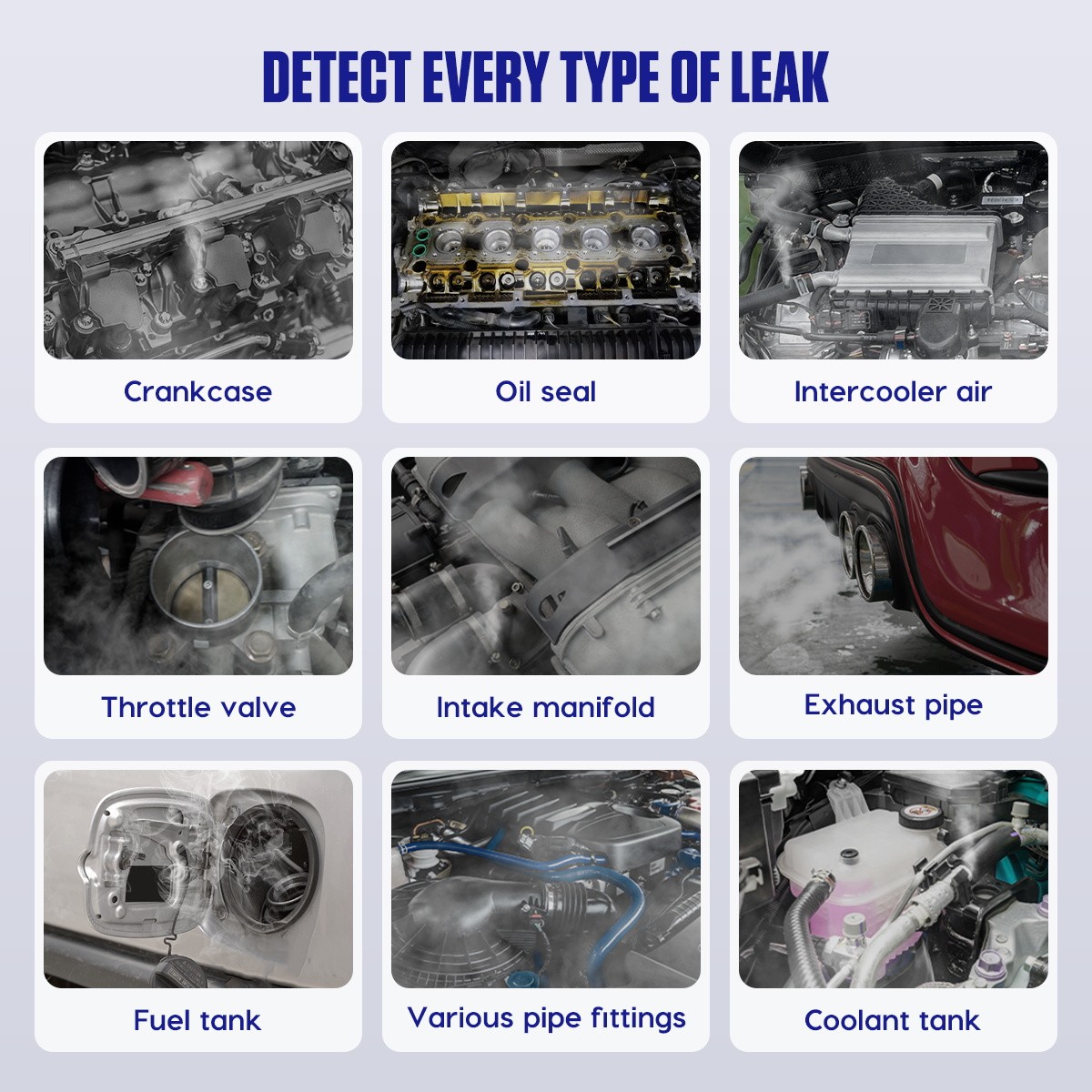 Automotive EVAP Smoke Leak Detector Machine Pipe System Vacuum Diagnostic Tester