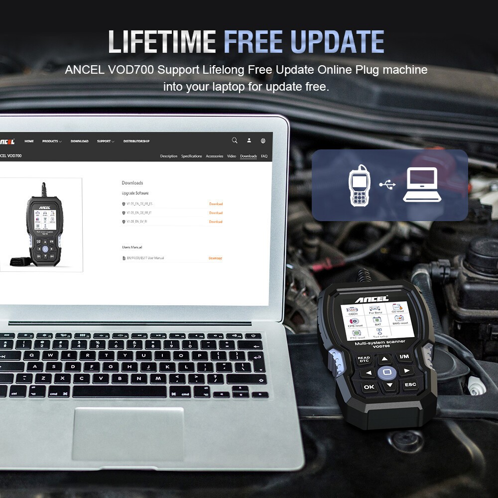OBD2 Scanner All System Diagnostic Tool OIL EPB DPF ABS Reset Fit For Volvo Cars