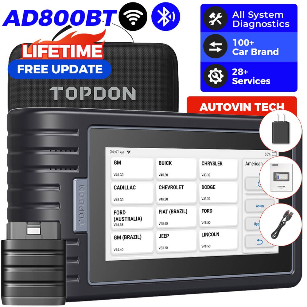TOPDON AD800BT All System Bidirectional Control Scan Tool Life time Free Update