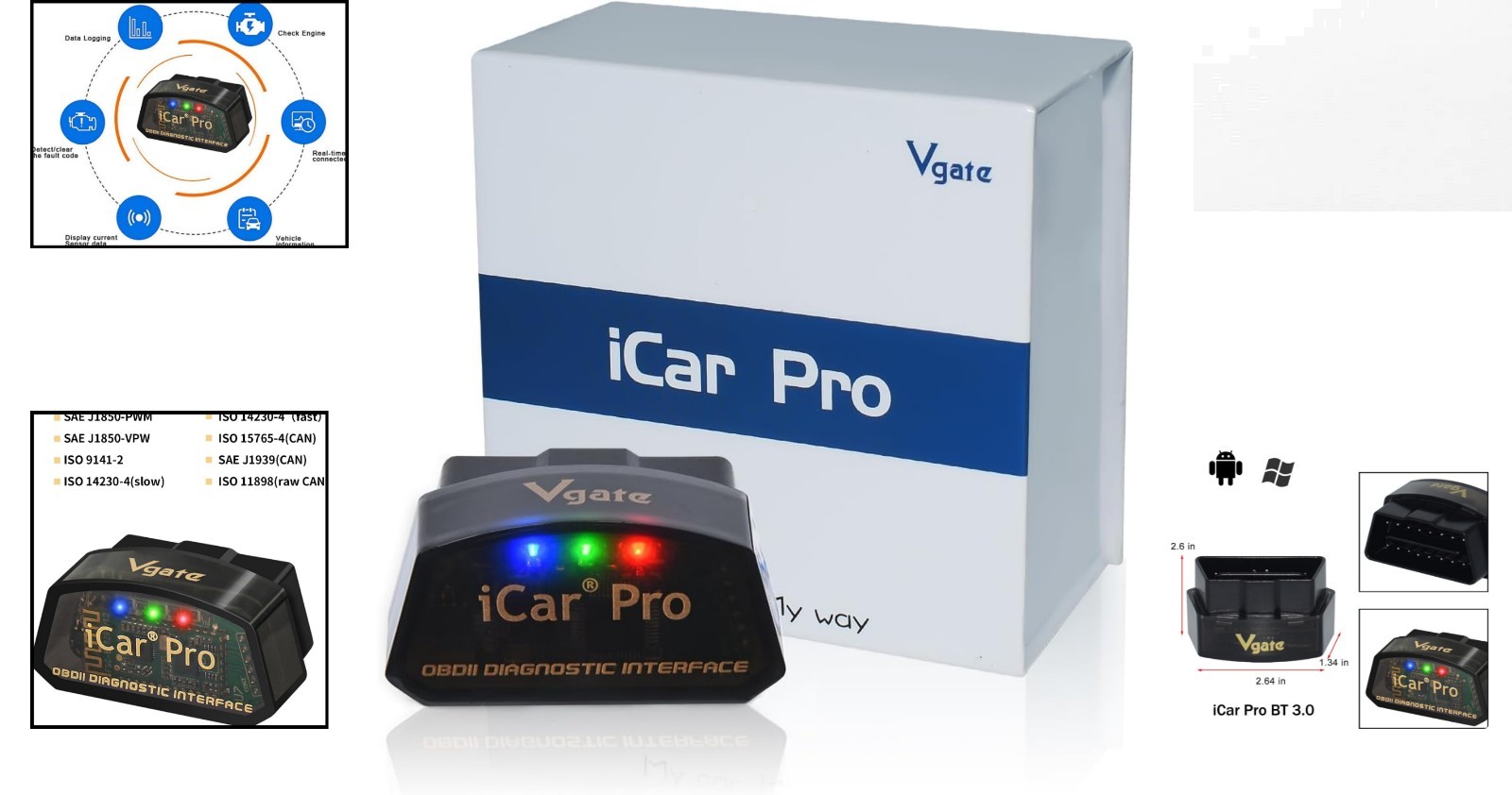 iCar Pro BT3.0 Bluetooth Scanner for Android & Windows – Diagnostic Tool