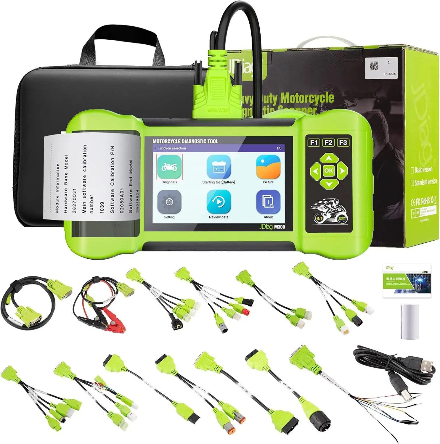 JDiag M300 Motorcycle Diagnostic full Version OBD2 Scanner Fault Code Read/Clear