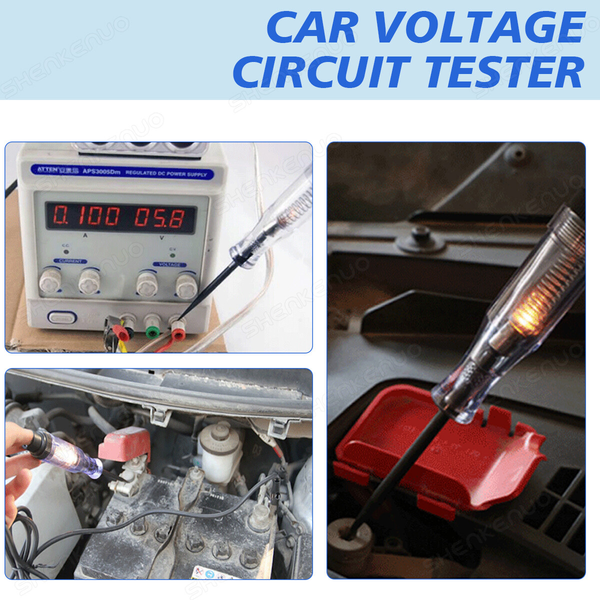 Test Light Car Circuit Tester Probe 6V 12V 24V Voltage Continuity Tester Car