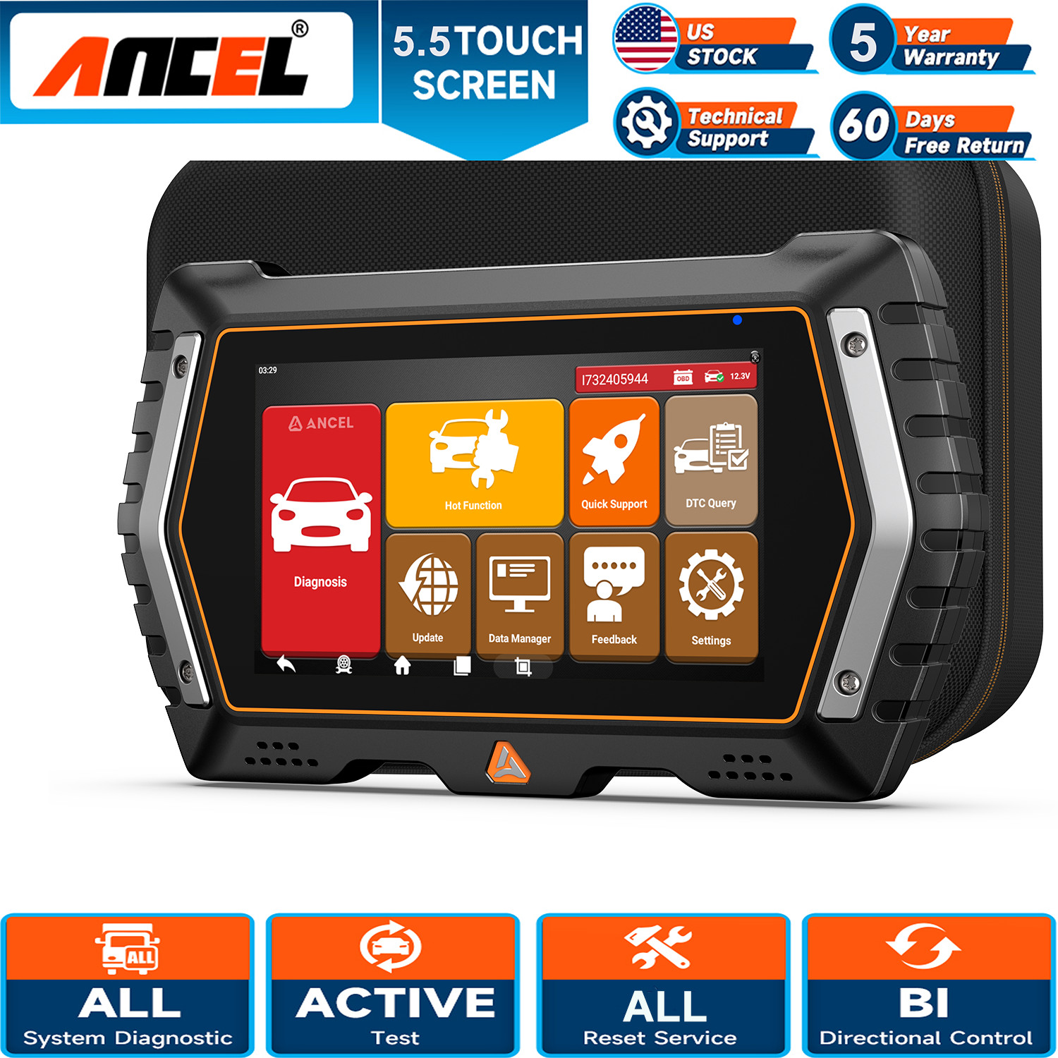 ANCEL V3 Elite For BMW Bidirectional Car OBD2 Diagnostic Scanner ECU Coding TPMS