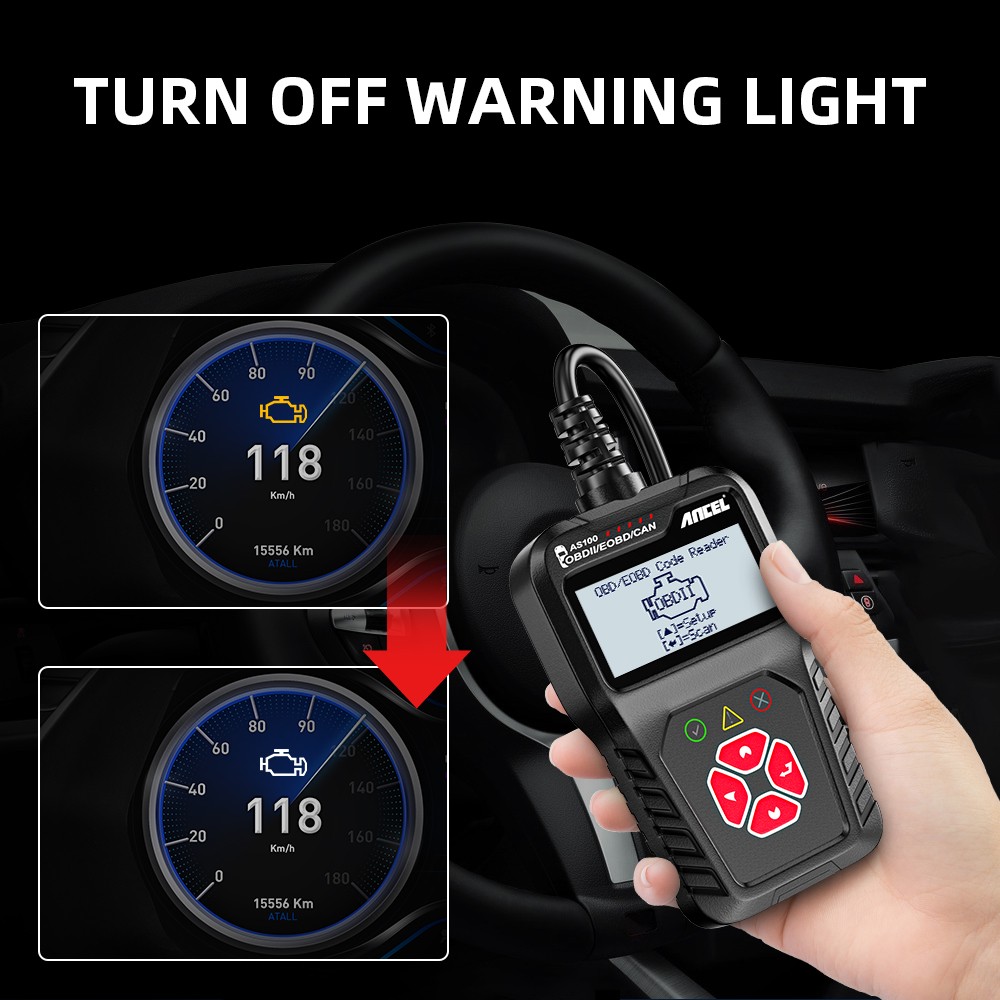Ancel AS100 Automotive OBD2 Scanner Code Reader Car Engine Fault Diagnostic Tool